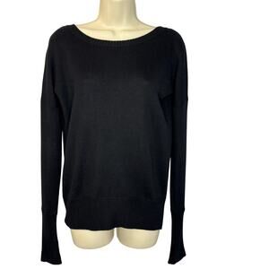 Lululemon Merino Wool Blend V open Back Sweater Black Lightweight